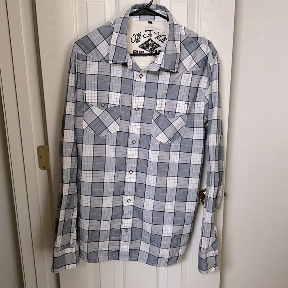 Van’s Men’s XL Blue/white/gold flannel